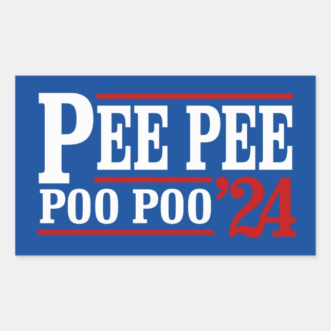 Pegatina Rectangular Pee Pee Poo Poo 2024 (Anverso)