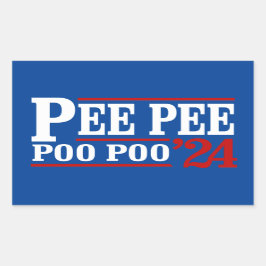Pegatina Rectangular Pee Pee Poo Poo 2024