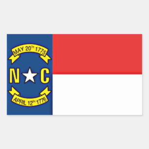 Pegatina Rectangular Pegatina, bandera de Carolina del Norte,