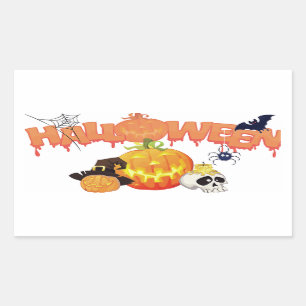 Pegatina Rectangular Pegatina/feliz Halloween redondos clásicos de