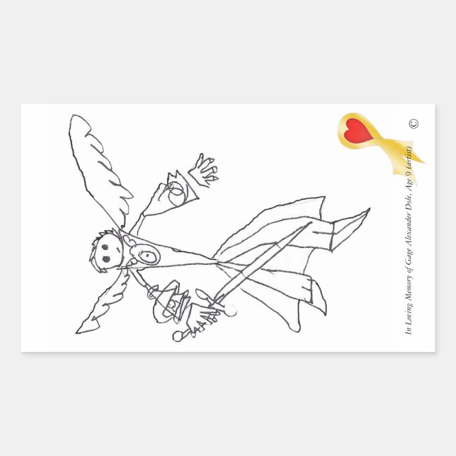 Pegatina Rectangular Pegatina, Gage's Heaven Worrior #1 (Anverso)