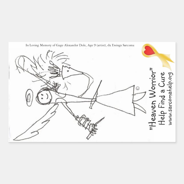 Pegatina Rectangular Pegatina, Heaven Worrior #3 (Anverso)