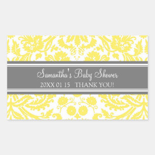 Pegatina Rectangular Pegatinas Baby Shower Favorito de Lemon Gray Damas