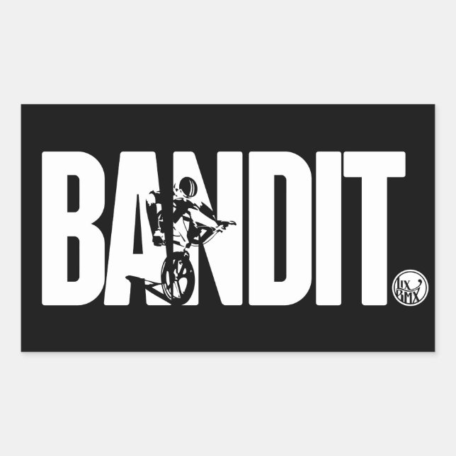 Pegatina Rectangular Pegatinas "Bandit" de LixBMX (Anverso)