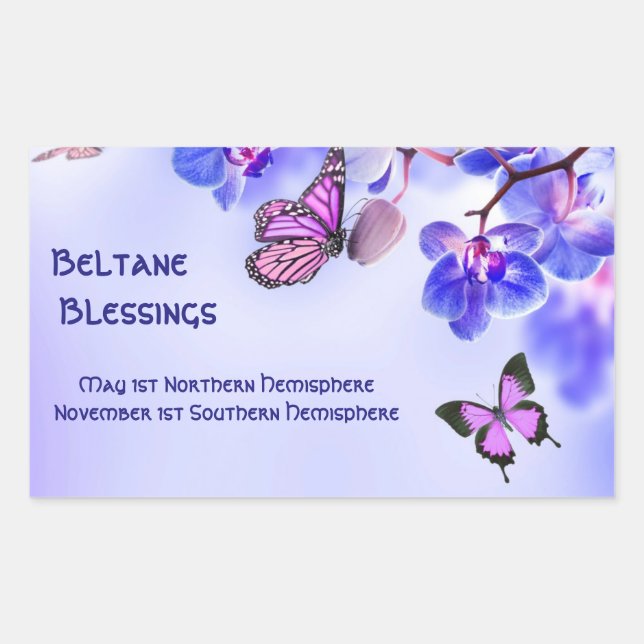 Pegatina Rectangular Pegatinas: Beltane Blessings (Anverso)