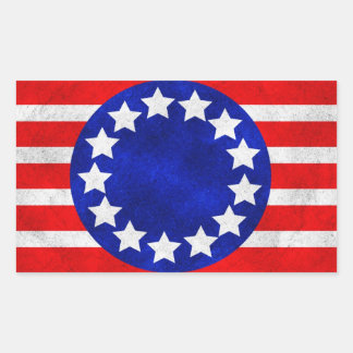 Pegatina Rectangular Pegatinas coloniales de las barras y estrellas