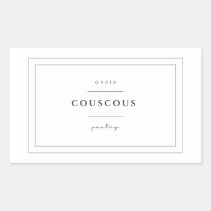 Pegatina Rectangular Pegatinas Couscous Food Label