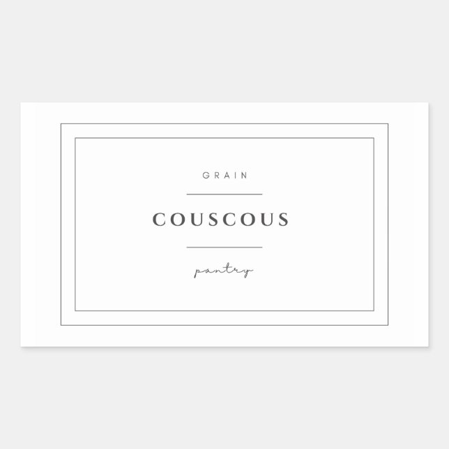Pegatina Rectangular Pegatinas Couscous Food Label (Anverso)