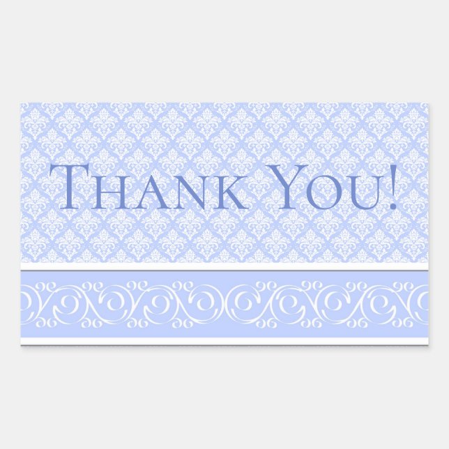 Pegatina Rectangular Pegatinas - Damasco azul de Wedgewood (Anverso)