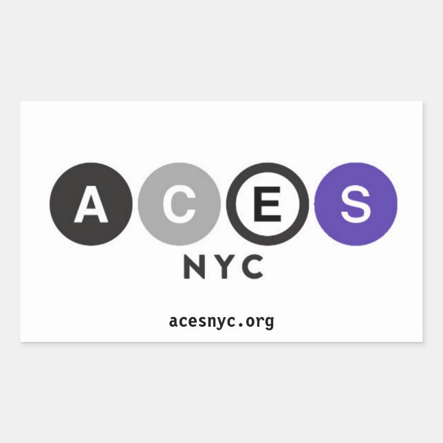 Pegatina Rectangular Pegatinas de Aces NYC (Anverso)