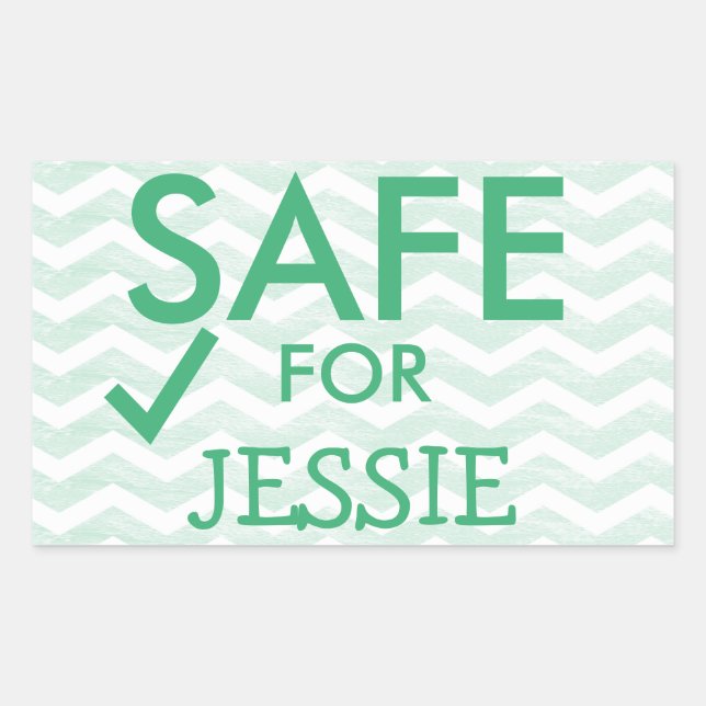 Pegatina Rectangular Pegatinas de alimentos seguros para dietas especia (Anverso)