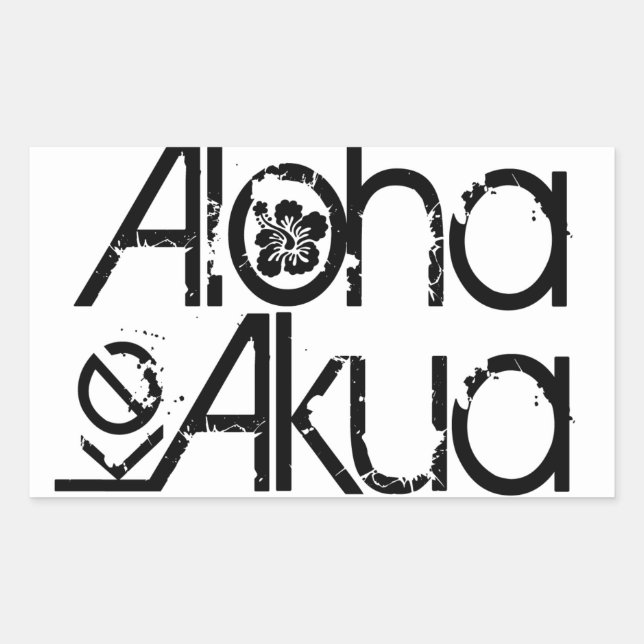 Pegatina Rectangular Pegatinas de Aloha Ke Akua (Anverso)