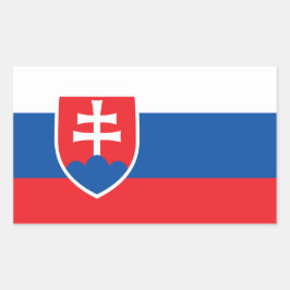 Pegatina Rectangular Pegatinas de bandera de Eslovaquia*