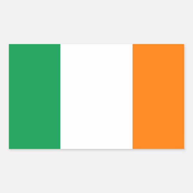 Pegatina Rectangular Pegatinas de bandera de Irlanda (Anverso)