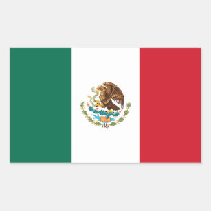 Pegatina Rectangular Pegatinas de bandera de México