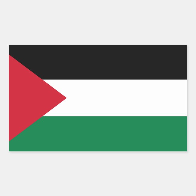 Pegatina Rectangular Pegatinas de bandera de Palestina (Anverso)