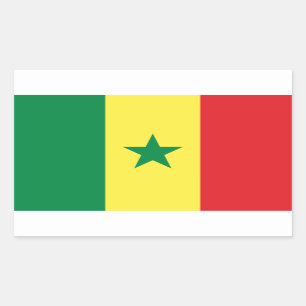 Pegatina Rectangular Pegatinas de bandera de Senegal