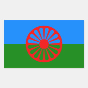 Pegatina Rectangular Pegatinas de Bandera Romaní