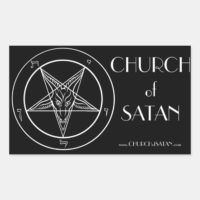 Pegatina Rectangular Pegatinas de Baphomet CoS (Anverso)