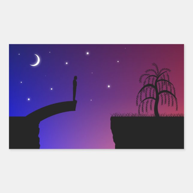 Pegatina Rectangular Pegatinas de Broken Bridge (Anverso)