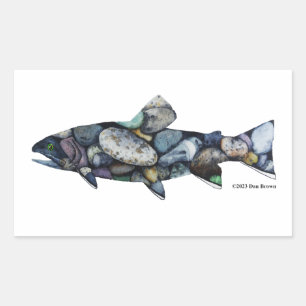 Pegatina Rectangular Pegatinas de Brook Trout