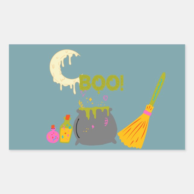 Pegatina Rectangular Pegatinas de brujas: Brew Your Magic (Anverso)