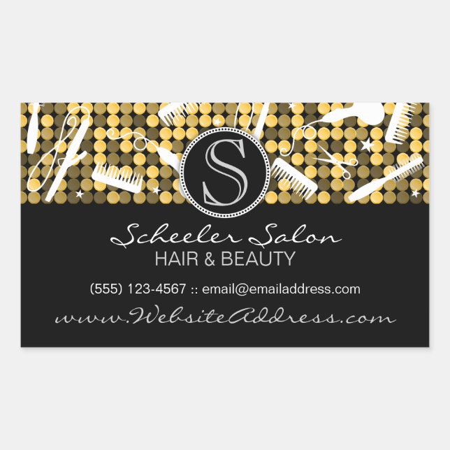 Pegatina Rectangular Pegatinas de cabello y belleza Personalizado Golde (Anverso)