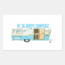 Pegatina Rectangular Pegatinas de Camper Felices