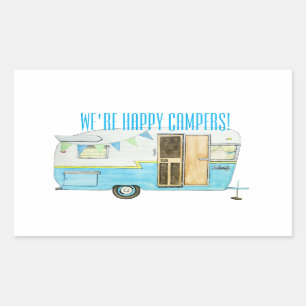 Pegatina Rectangular Pegatinas de Camper Felices