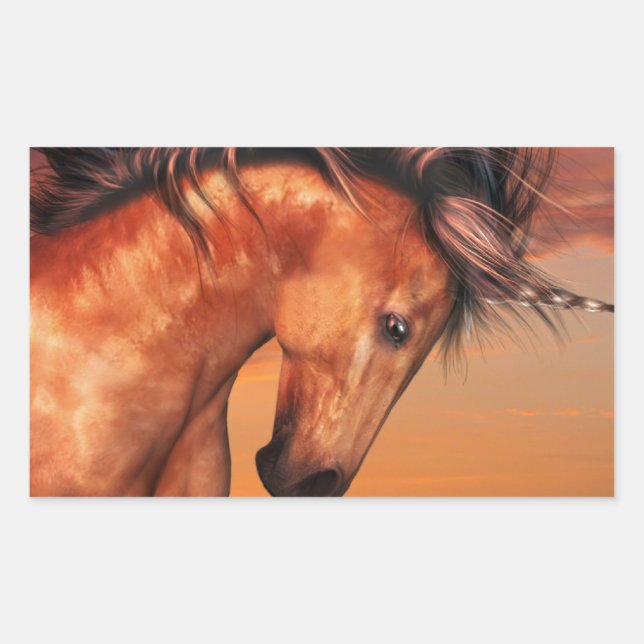 Pegatina Rectangular Pegatinas de Chestnut Unicorn (Anverso)