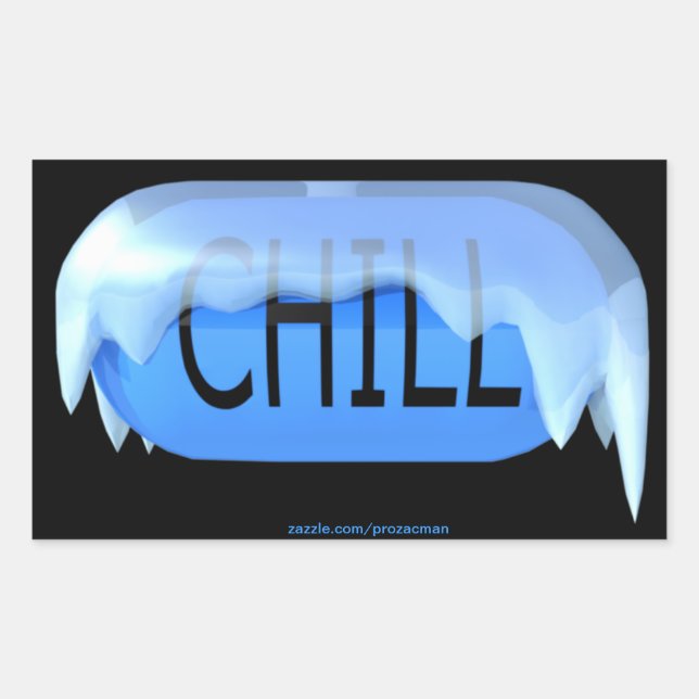 Pegatina Rectangular Pegatinas de Chill Pill (Anverso)