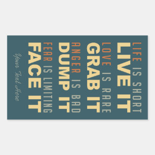 Pegatina Rectangular Pegatinas de consejos de vida motivacionales