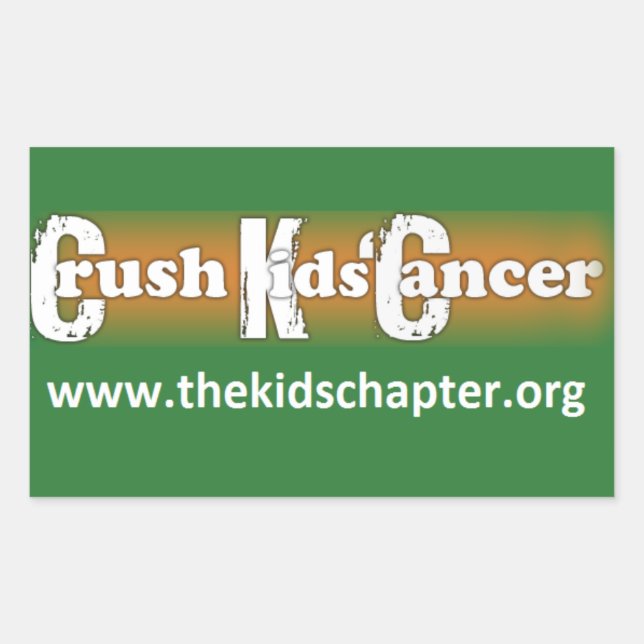 Pegatina Rectangular Pegatinas de "Crush Kids' Cancer: The Kids Chapter (Anverso)