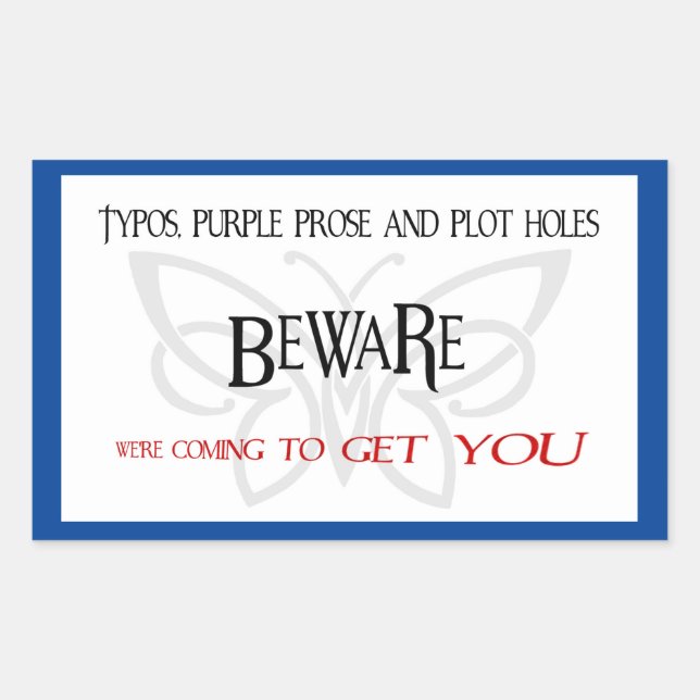 Pegatina Rectangular Pegatinas de EdMo Beware (Anverso)