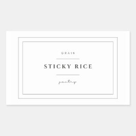 Pegatina Rectangular Pegatinas de etiquetas de alimentos de arroz pegaj