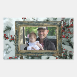 Pegatina Rectangular Pegatinas de feriado de los Navidades Red Winries 