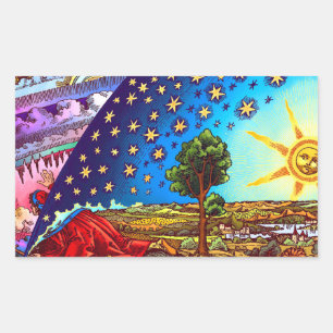 Pegatina Rectangular Pegatinas de Flammarion Dome