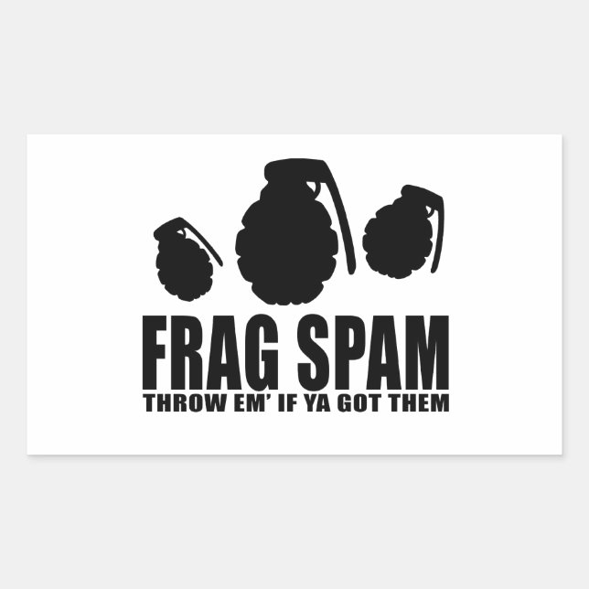 Pegatina Rectangular Pegatinas de Frag Grenade (Anverso)