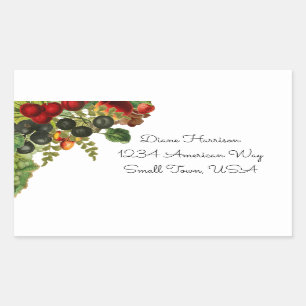 Pegatina Rectangular Pegatinas de frutas otoñales