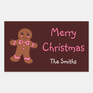 Pegatina Rectangular Pegatinas de Gingerbread Personalizados