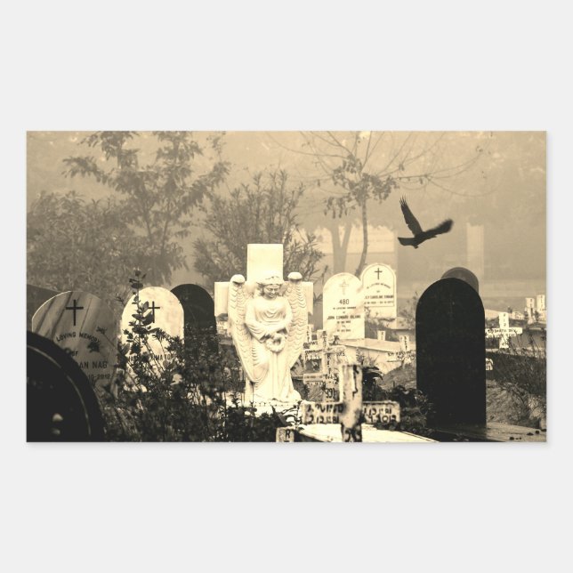 PEGATINA RECTANGULAR PEGATINAS DE GRAVEYARD RECTANGLE PELIGROSOS (Anverso)