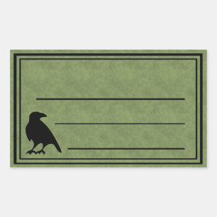 Pegatina Rectangular Pegatinas de Green Blank Raven