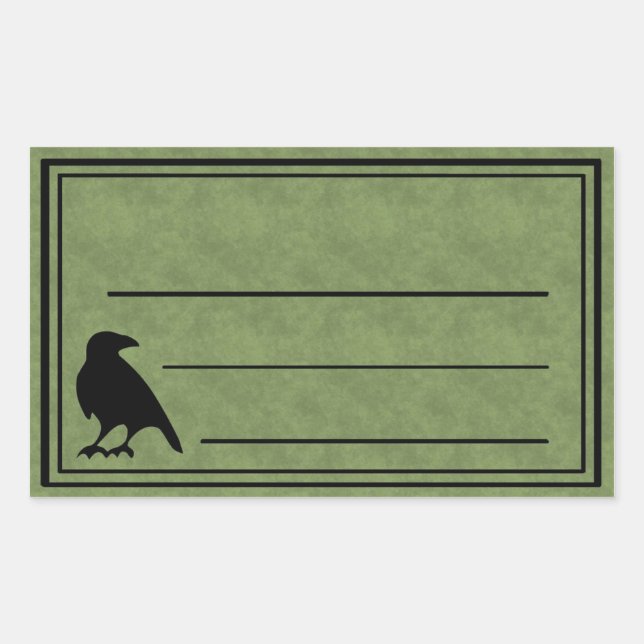 Pegatina Rectangular Pegatinas de Green Blank Raven (Anverso)