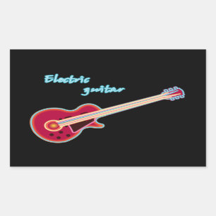 Pegatina Rectangular Pegatinas de guitarra eléctrica