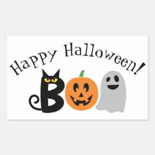 Pegatina Rectangular Pegatinas de Halloween felices