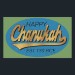 Pegatina Rectangular Pegatinas de Hanukkah "Retro Chanukah Est 139 a.C.<br><div class="desc">Hanukkah/Chanukah pegatinas rectangulares de vacaciones, "Retro Feliz Chanukah Est 139 a.C." ¡Diviértete usando a estos pegatinas como toppers de tortas, etiquetas de regalo, cierres de bolsos de favores, o lo que sea que haga que sus festividades! Personalice borrando, "Happy y EST 139 a.C." y sustituyéndolo por su propio texto usando...</div>