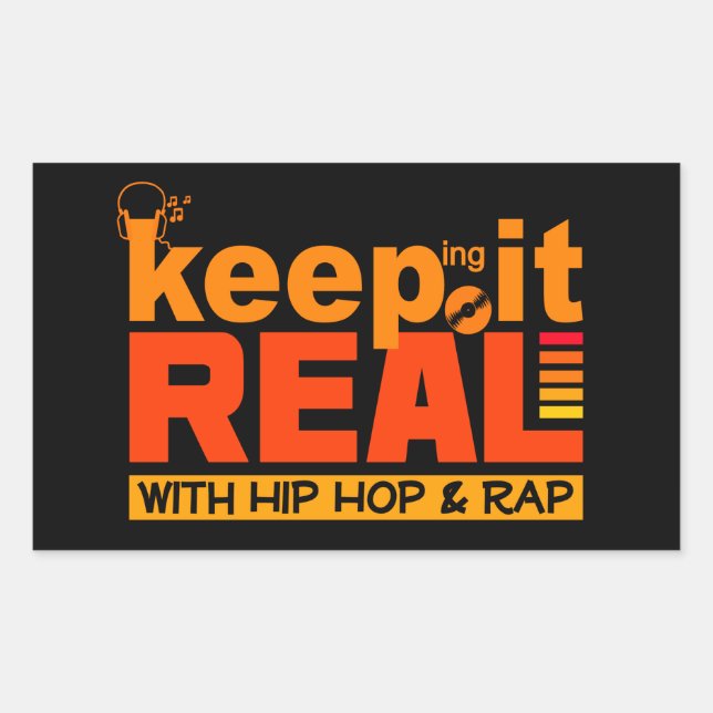Pegatina Rectangular Pegatinas de HIP HOP y RAP personalizados (Anverso)