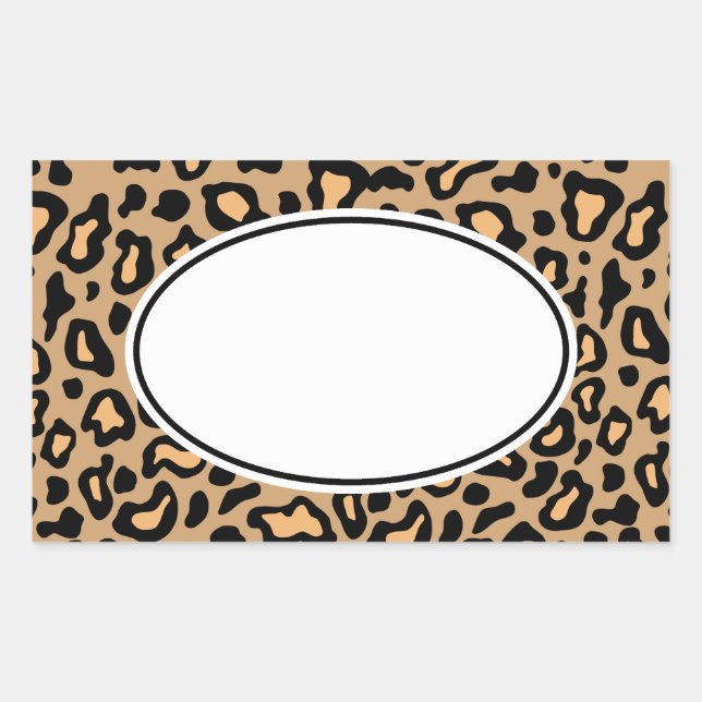 Pegatina Rectangular Pegatinas de impresión de animales leopardos (Anverso)
