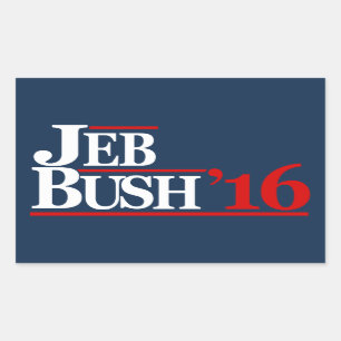 Pegatina Rectangular Pegatinas de Jeb Bush 2016
