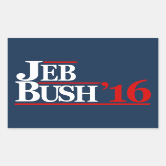 Pegatina Rectangular Pegatinas de Jeb Bush 2016
